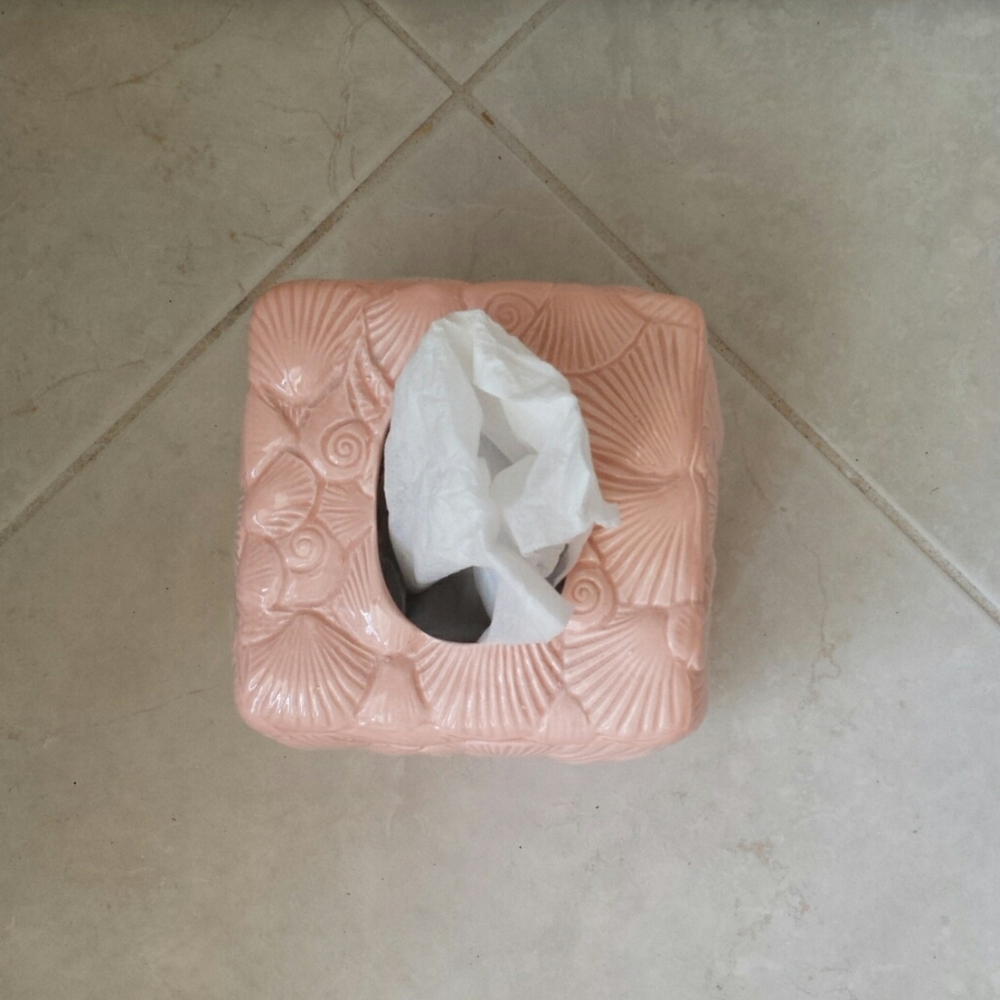 Porcelain Shell Tissue Box Holder - Picture 3 of 9